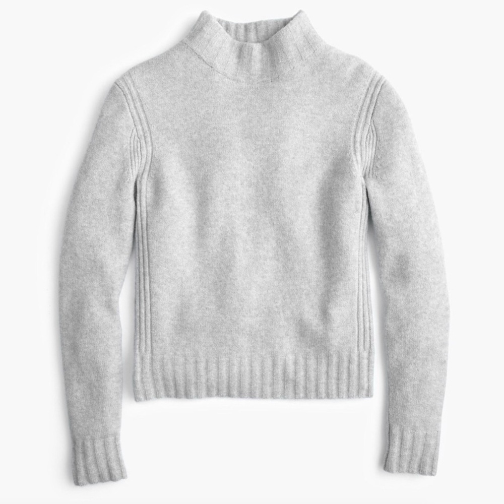 J. Crew merino wool blend grey mock neck sweater, XXS